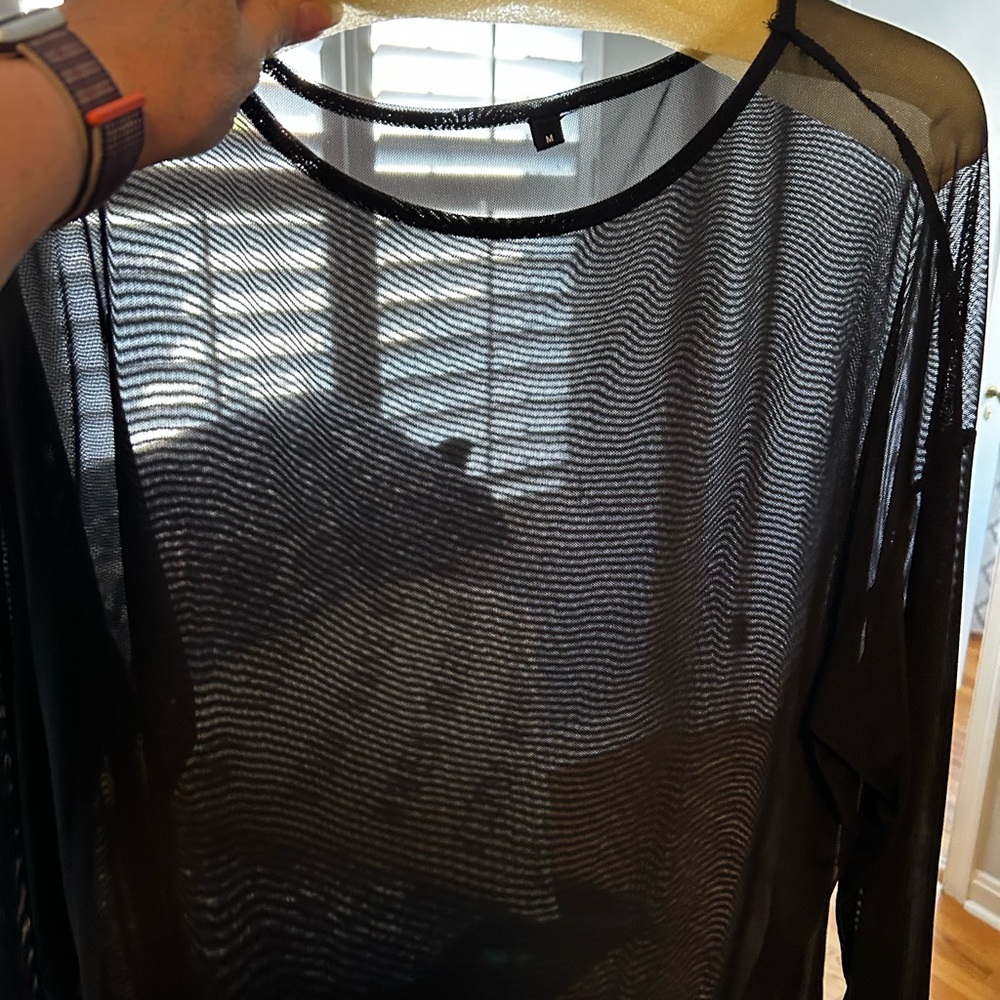 Black Sheer Mesh Top